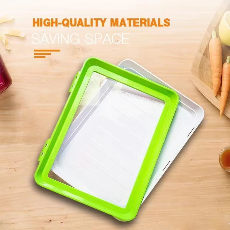 Food Preservation Tray BPA Free Reusable Stackable Food Tray Safety Plastic Food Refrigerator Storage Tray Keep Food Fresh Tray