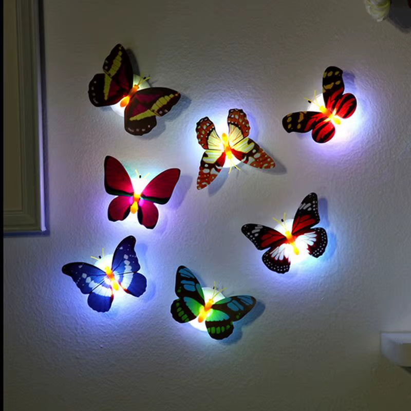 3D Butterfly Wall Stickers Cute Small Play Decor Diy Wholesale Led Decorative Walls Lamp Home Decoration Pasteable 3D Creative