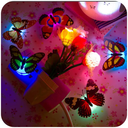 3D Butterfly Wall Stickers Cute Small Play Decor Diy Wholesale Led Decorative Walls Lamp Home Decoration Pasteable 3D Creative