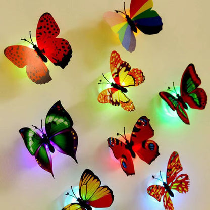 3D Butterfly Wall Stickers Cute Small Play Decor Diy Wholesale Led Decorative Walls Lamp Home Decoration Pasteable 3D Creative