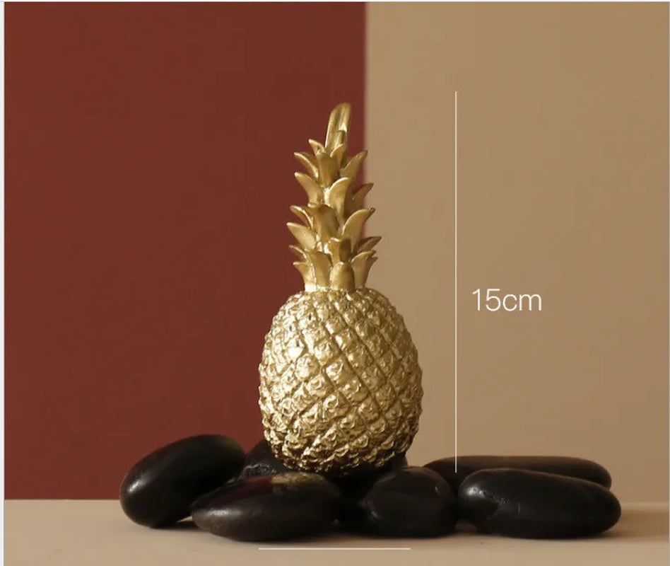 Gold Pineapple Craft Decoration Creative Nordic Fruit Pineapple Ananas Shape Home Living Room Porch Model Bedroom Desktop Decor