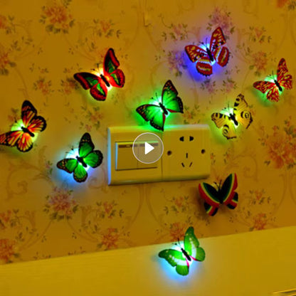 3D Butterfly Wall Stickers Cute Small Play Decor Diy Wholesale Led Decorative Walls Lamp Home Decoration Pasteable 3D Creative