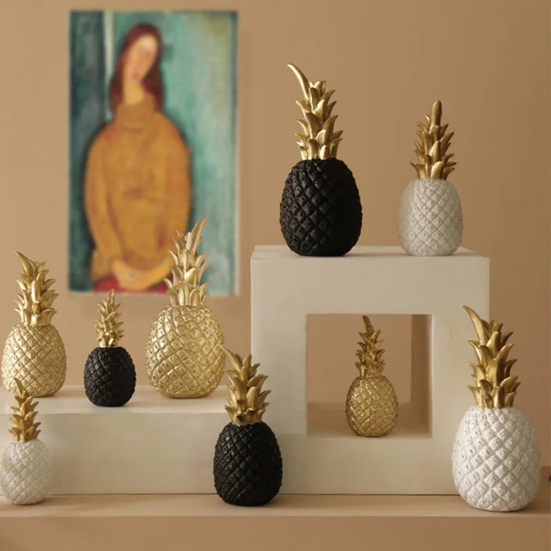 Gold Pineapple Craft Decoration Creative Nordic Fruit Pineapple Ananas Shape Home Living Room Porch Model Bedroom Desktop Decor